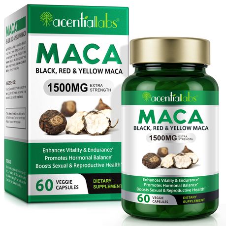 Acentiallabs Maca Root Blend 1500mg 60 Veggie Caps - 1 Pack