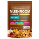 Acentiallabs Mushroom Gummies with Ashwagandha 2500mg 80 Gummies - 1 Pack