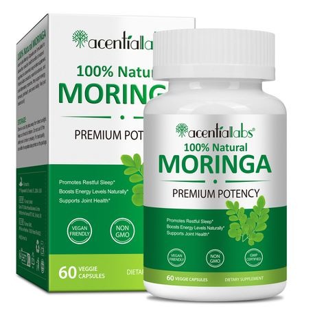 Acentiallabs 100% Natural Moringa Premium Potency Supplement - 2 Pack