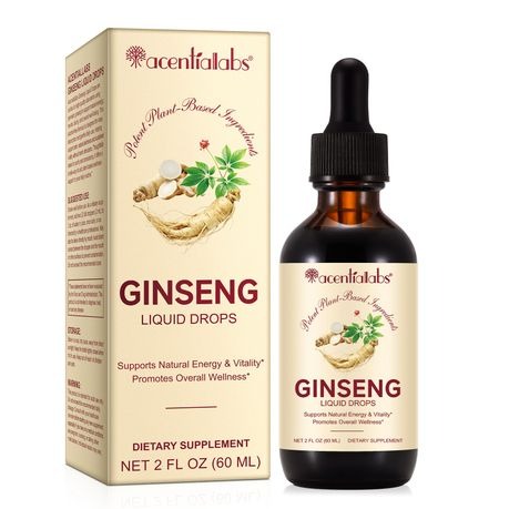 Acentiallabs Ginseng Liquid Drops 1300mg - Unisex 4 Pack