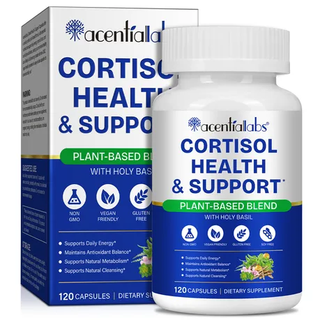 Acentiallabs Cortisol Health Support Holy Basil 120 Capsules - Unisex 1 Pack