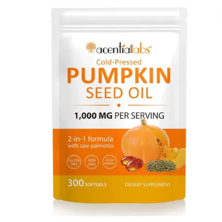 Acentiallabs Cold-Pressed Pumpkin Seed Oil with Saw Palmetto Softgels